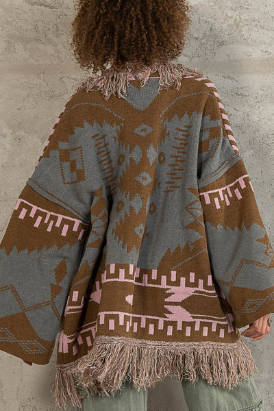 Aztec Tribal Sweater Cardigan