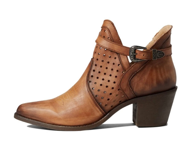 CORRAL WOMEN'S CUT OUT ANKLE STRAP WESTERN BOOTIES - POINTED TOE