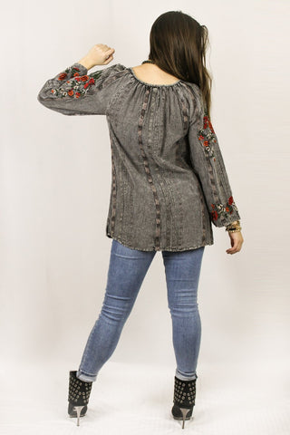 Making Me Moody Embroidery Tunic Top