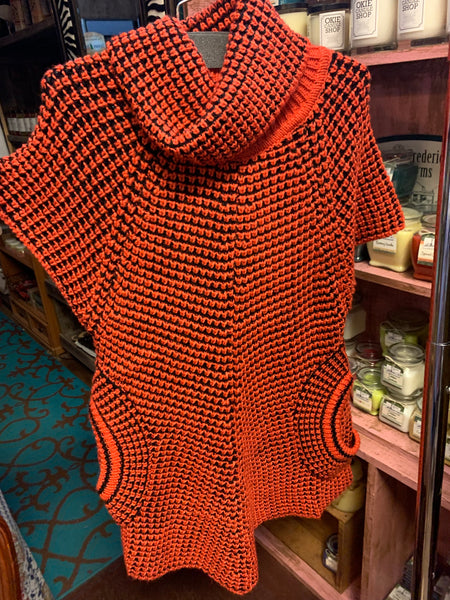 Orange and Black Knit Tunic