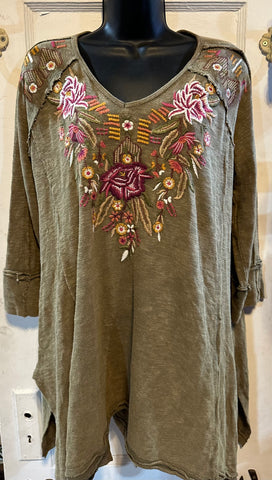Caite Floral Embroidered Tunic