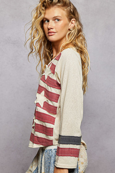 GAUZE AMERICAN SWEATER