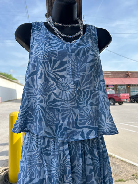 BLUE POPOVER DRESS