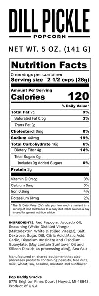 Pop Daddy Snacks - Pop Daddy – Dill Pickle Flavored Popcorn 5.0oz
