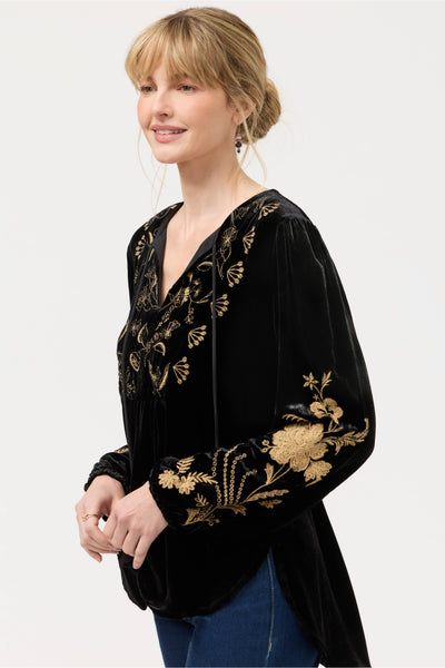Black Velvet Prairie Blouse
