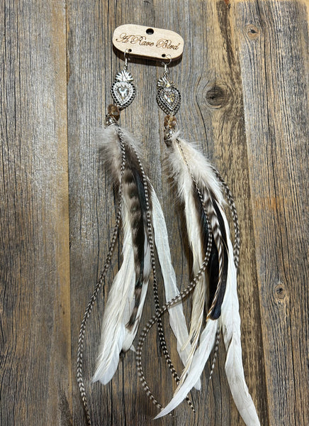 FEATHERED HEART EARRINGS