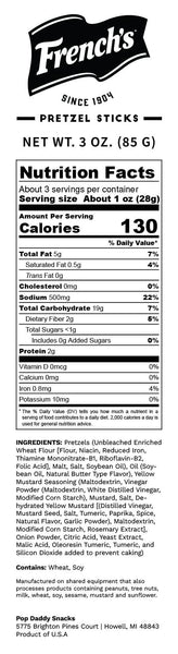 Seasoned Pretzels - 3oz - French's Mustard