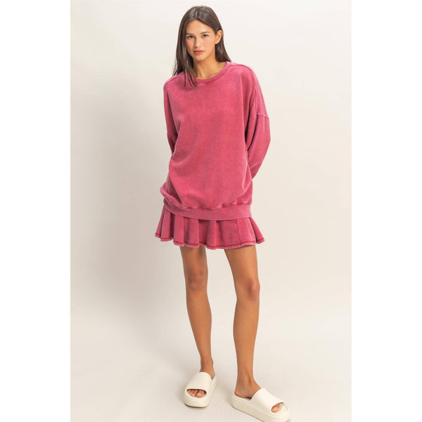 Acid Wash Oversized Sweatshirt