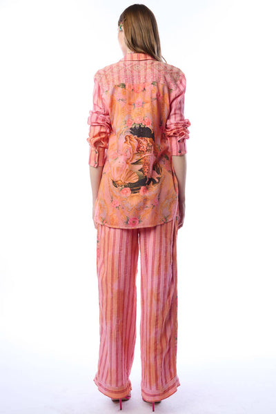 Aratta | Women's Fashion - Be My Valentine Shirt | Floral Button Down | Long Sleeve Top: Vintage Rose / XL