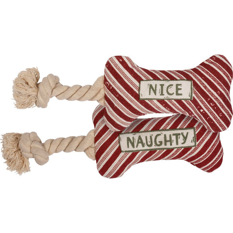 Naughty And Nice Bone Dog Toy