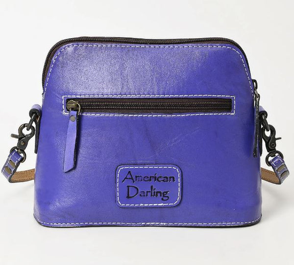 Tooled Leather Crossbody Handbag