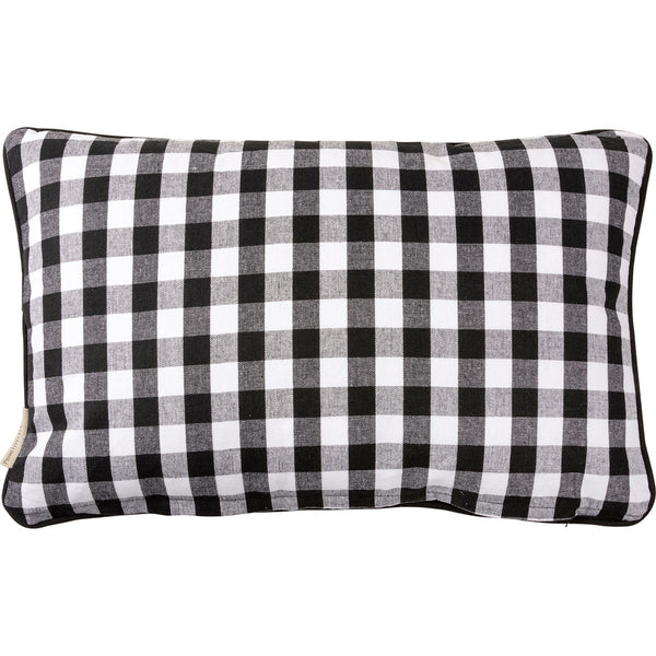 Merry Christmas Black Buffalo Check Pillow