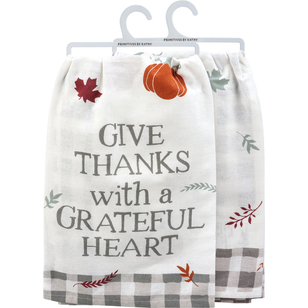 Give Thanks With A Grateful Heart Kitchen Towel