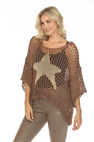 Brown Crochet Star Top