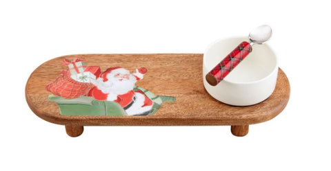 Santa Enamel Tray & Dip Set