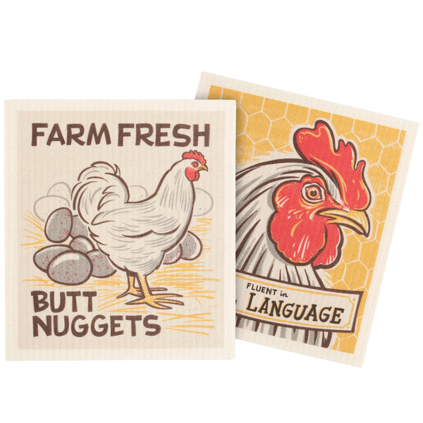 FOWL LANGUAGE SWEDISH DISHCLOTH SET