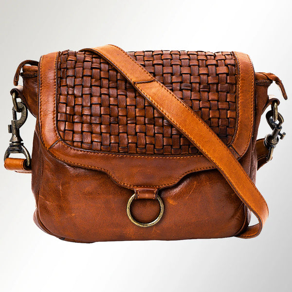 WOVEN LEATHER CROSSBODY