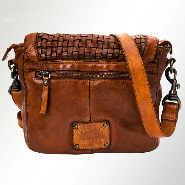 WOVEN LEATHER CROSSBODY