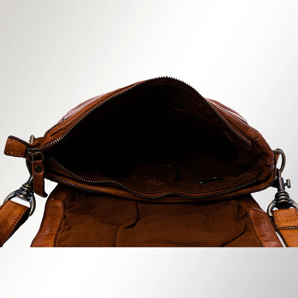 WOVEN LEATHER CROSSBODY