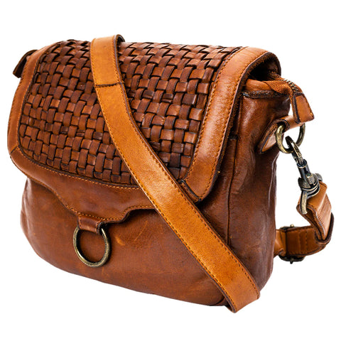 WOVEN LEATHER CROSSBODY