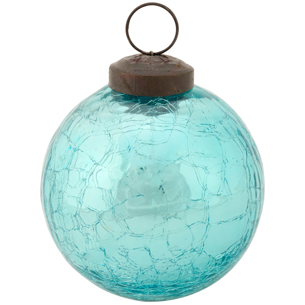 BLUE BALL GLASS ORNAMENTS