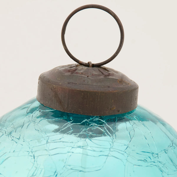 BLUE BALL GLASS ORNAMENTS