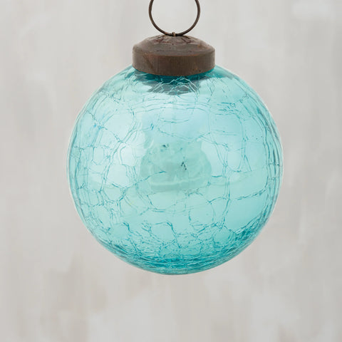 BLUE BALL GLASS ORNAMENTS