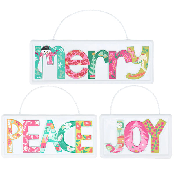 JOY MERRY PEACE ORNAMENT