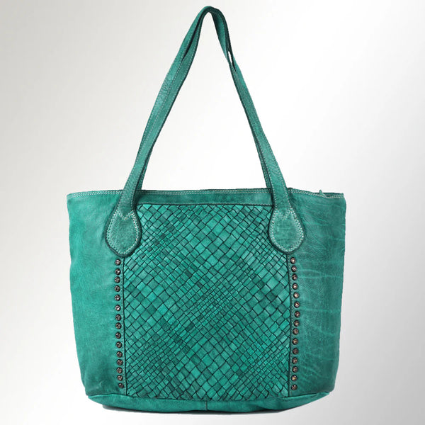 Turquoise Vintage Handmade Leather Tote