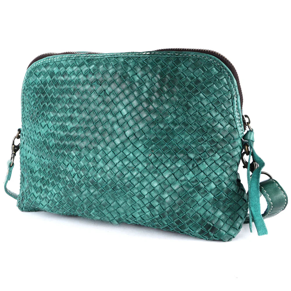 Turquoise Woven Handmade Crossbody