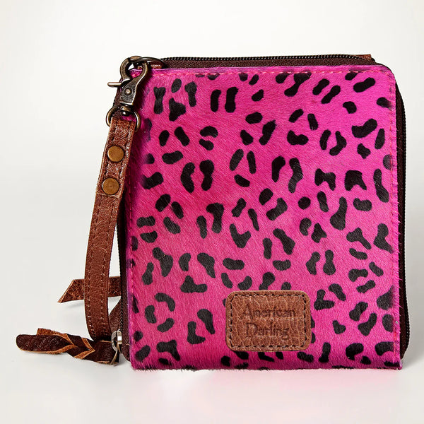 Pink Print Crossbody Spaghetti Leather Bag