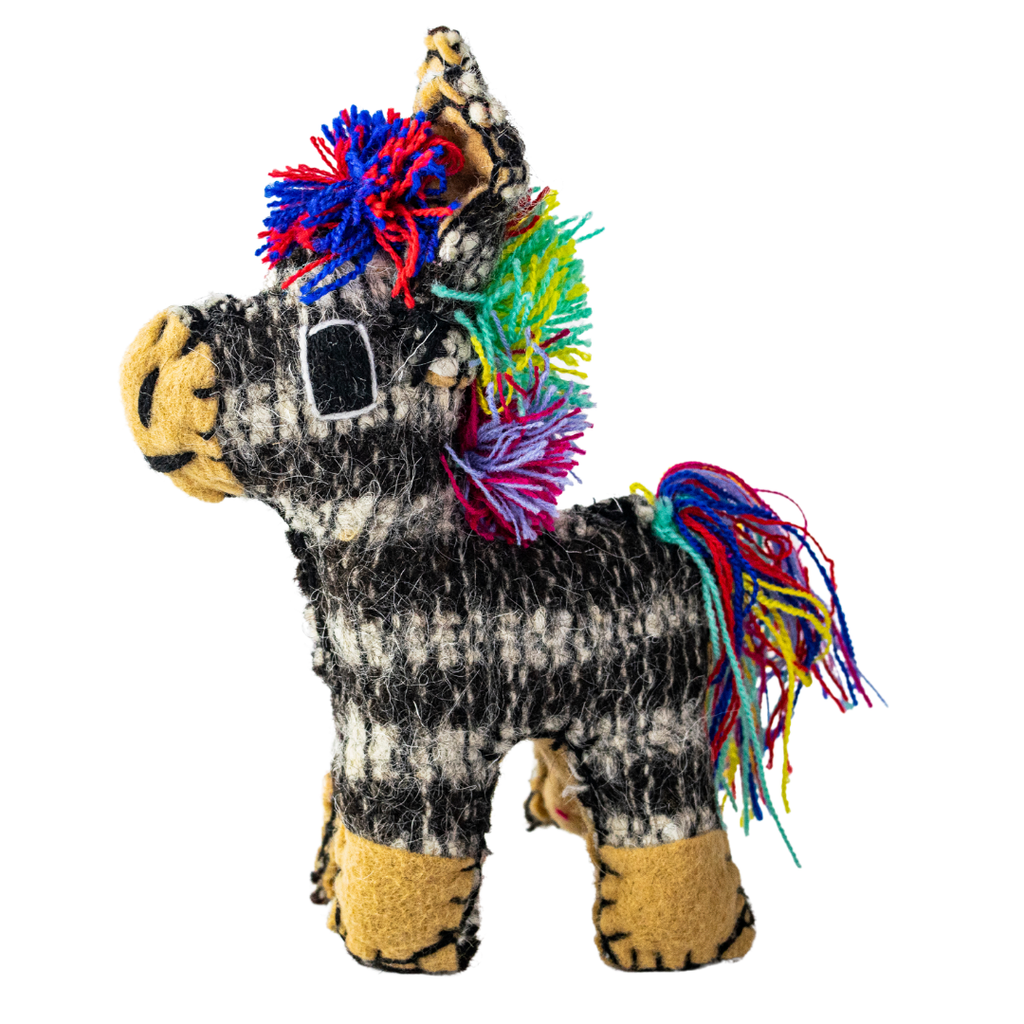Lumily - Tomi the Donkey: Repurposed Wool Boho Decor - Mexico