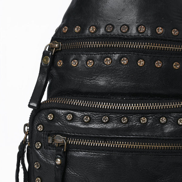 Black Vintage Handmade Leather Sling