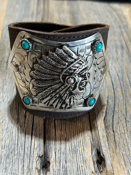 TURQUOISE AND SILVER NATVIE CUFF