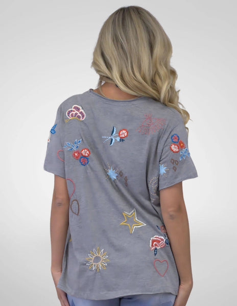 Caite & Kyla - INGRID TEE: HEATHER GREY / S