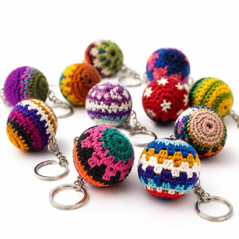 Stress Ball Hacky Sack Crochet Keychain