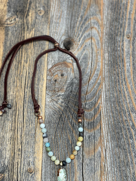 Leather Stone chokers 5 styles