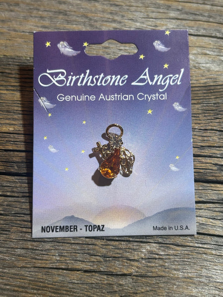 BIRTHSTONE ANGEL PIN