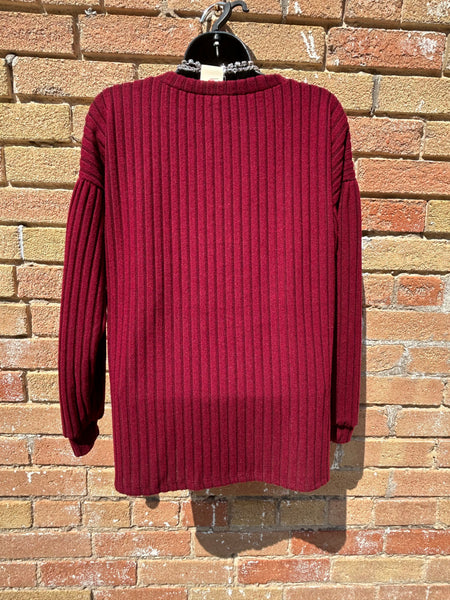 Soft Ribbed Long Sleeve Tops- 4 Colors