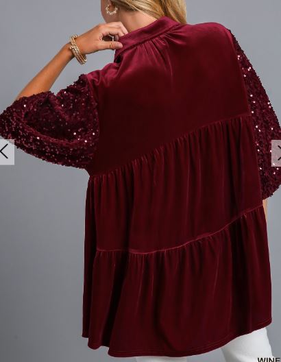 Wine Velvet Tunic Dress