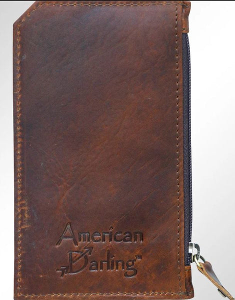 Hand Painted Leather Western Wallet