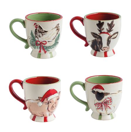 Farm Animal Christmas Mugs