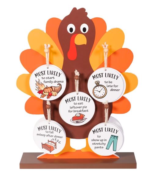 Fall Hanging Decor Wood "Most Likely to" Asst of 10