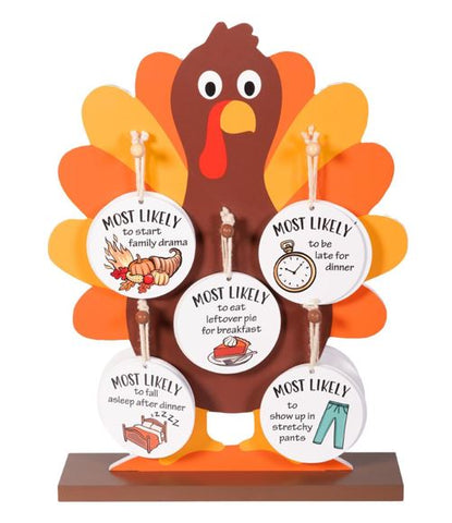 Fall Hanging Decor Wood "Most Likely to" Asst of 10