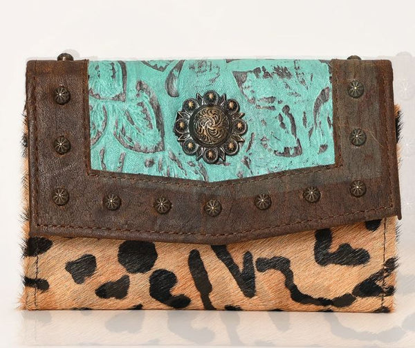 Trifold Leather Mixed Media Wallet