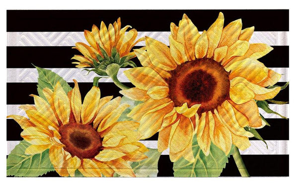 Striped Sunflowers Embossed Mat