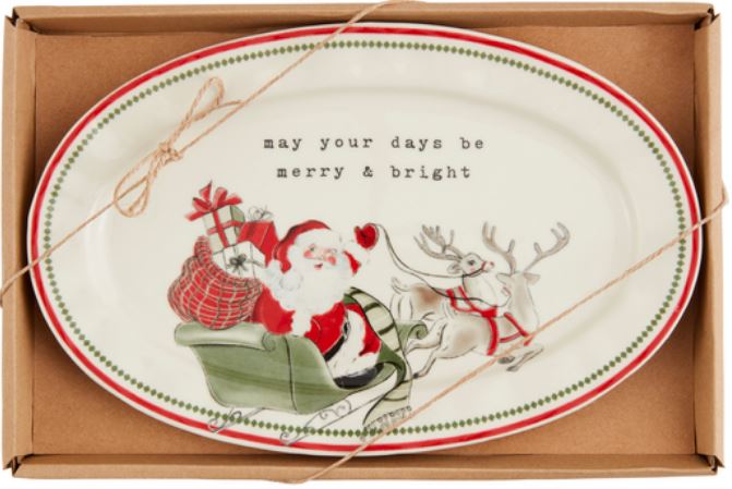 Merry & Bright Santa Sentiment Plate