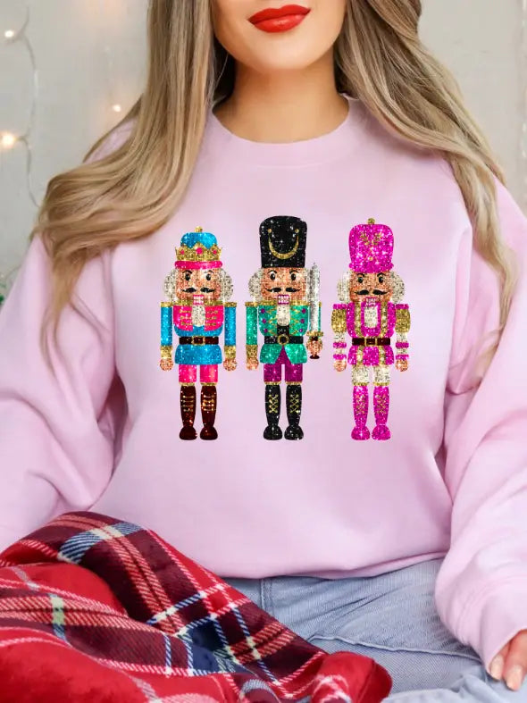 Nutcracker Faux Sequin Sweatshirt