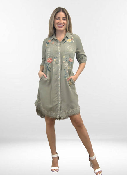 Caite & Kyla - WENDY DRESS | Best Selling Dress Style in Tencel: DESERT SAGE / S