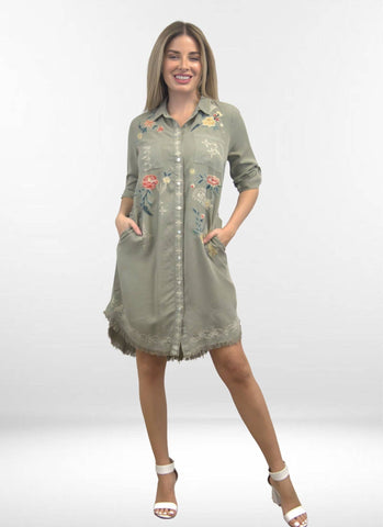 Caite & Kyla - WENDY DRESS | Best Selling Dress Style in Tencel: DESERT SAGE / S